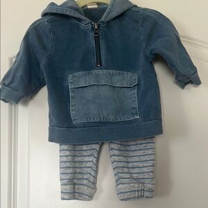 Tucker + Tate | (3M) Blue Hoodie and Striped Pants Set